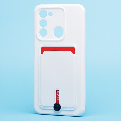 Чехол-накладка для Tecno Spark 8c (белый) - SC304 с картхолдером