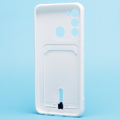 Чехол-накладка для Tecno Spark 8c (белый) - SC304 с картхолдером