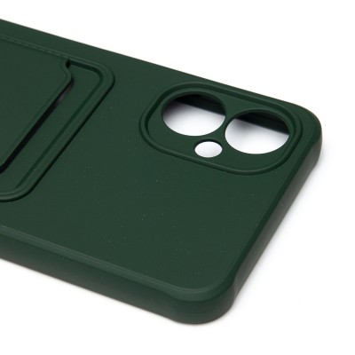 Чехол-накладка для Tecno Spark 9 Pro (темно-зеленый) - SC304 с картхолдером