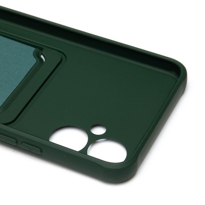 Чехол-накладка для Tecno Spark 9 Pro (темно-зеленый) - SC304 с картхолдером