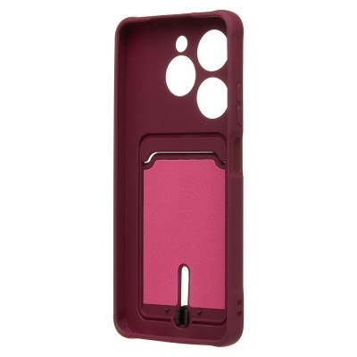 Чехол-накладка для Tecno Spark Go 2024 (бордовый) - SC304 с картхолдером