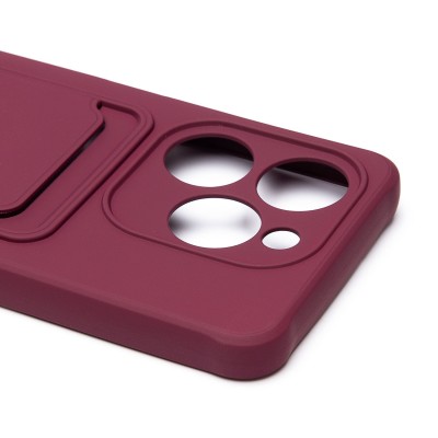 Чехол-накладка для Tecno Spark Go 2024 (бордовый) - SC304 с картхолдером