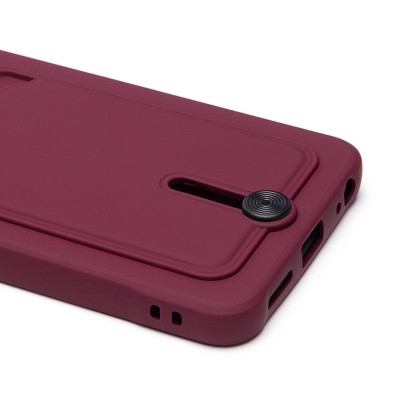 Чехол-накладка для Tecno Spark Go 2024 (бордовый) - SC304 с картхолдером