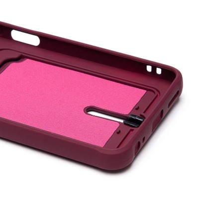 Чехол-накладка для Tecno Spark Go 2024 (бордовый) - SC304 с картхолдером