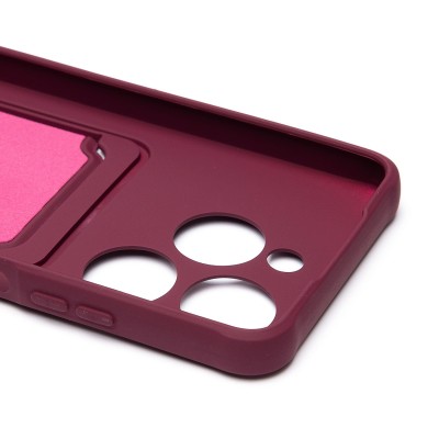 Чехол-накладка для Tecno Spark Go 2024 (бордовый) - SC304 с картхолдером