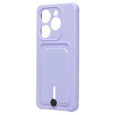 Чехол-накладка для Tecno Spark Go 2024 (светло-фиолетовый) - SC304 с картхолдером