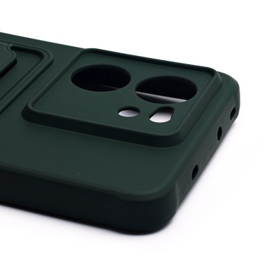 Чехол-накладка для Xiaomi 13T (темно-зеленый) - SC304 с картхолдером