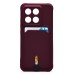 Чехол-накладка для Xiaomi 14 (бордовый) - SC304 с картхолдером