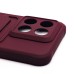 Чехол-накладка для Xiaomi 14 (бордовый) - SC304 с картхолдером