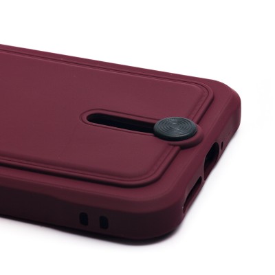 Чехол-накладка для Xiaomi 14 (бордовый) - SC304 с картхолдером