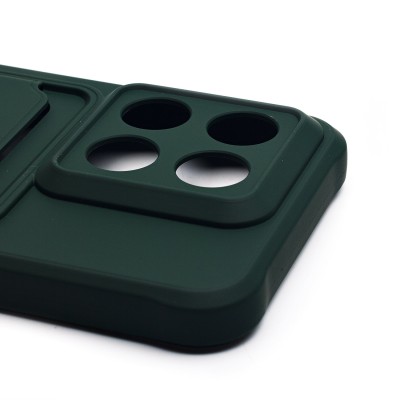 Чехол-накладка для Xiaomi 14 (темно-зеленый) - SC304 с картхолдером