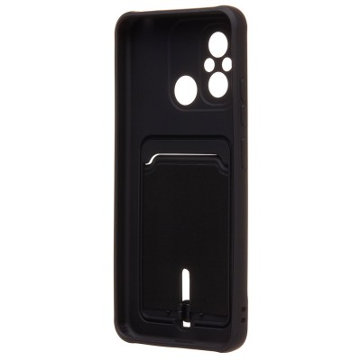 Чехол-накладка для Xiaomi Poco C55 (черный) - SC304 с картхолдером