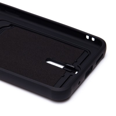 Чехол-накладка для Xiaomi Poco C55 (черный) - SC304 с картхолдером