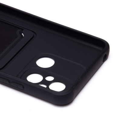 Чехол-накладка для Xiaomi Poco C55 (черный) - SC304 с картхолдером