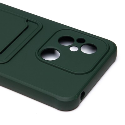 Чехол-накладка для Xiaomi Poco C55 (темно-зеленый) - SC304 с картхолдером Чехол-накладка для Xiaomi Poco C55 (темно-зеленый) - SC304 с картхолдером