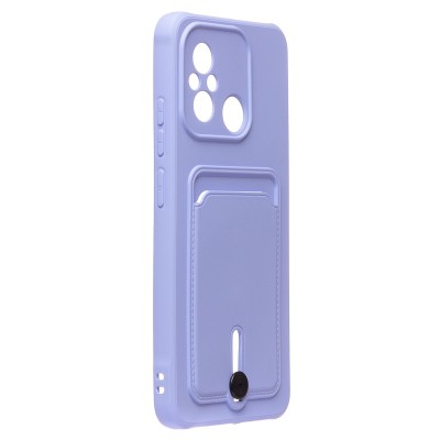 Чехол-накладка для Xiaomi Poco C55 (темно-фиолетовый) - SC304 с картхолдером