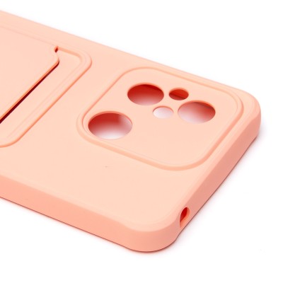 Чехол-накладка для Xiaomi Poco C55 (светло-розовый) - SC304 с картхолдером