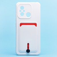 Чехол-накладка для Xiaomi Poco C55 (белый) - SC304 с картхолдером