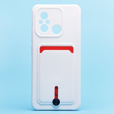 Чехол-накладка для Xiaomi Poco C55 (белый) - SC304 с картхолдером