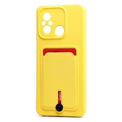 Чехол-накладка для Xiaomi Poco C55 (желтый) - SC304 с картхолдером