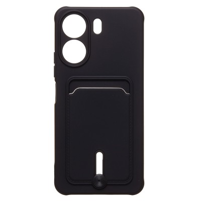 Чехол-накладка для Xiaomi Poco C65 (черный) - SC304 с картхолдером