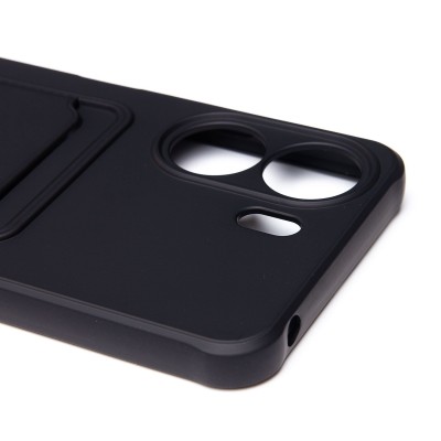 Чехол-накладка для Xiaomi Poco C65 (черный) - SC304 с картхолдером Чехол-накладка для Xiaomi Poco C65 (черный) - SC304 с картхолдером