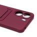 Чехол-накладка для Xiaomi Poco C65 (бордовый) - SC304 с картхолдером