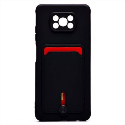 Чехол-накладка для Xiaomi Poco X3 (черный) - SC304 с картхолдером
