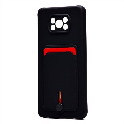 Чехол-накладка для Xiaomi Poco X3 Pro (черный) - SC304 с картхолдером