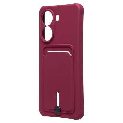 Чехол-накладка для Xiaomi Poco X7 Pro (бордовый) - SC304 с картхолдером