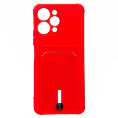 Чехол-накладка для Xiaomi Redmi 12 (красный) - SC304 с картхолдером