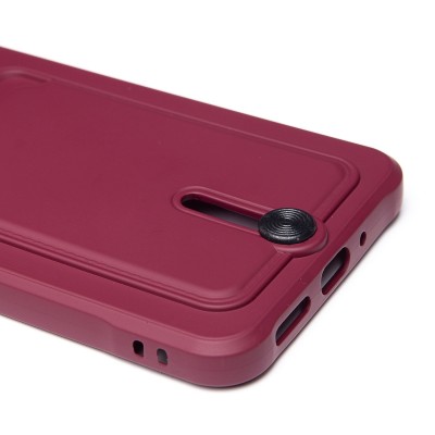 Чехол-накладка для Xiaomi Redmi 14C 4G (бордовый) - SC304 с картхолдером