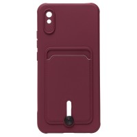 Чехол-накладка для Xiaomi Redmi 9i (бордовый) - SC304 с картхолдером