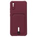 Чехол-накладка для Xiaomi Redmi 9A (бордовый) - SC304 с картхолдером