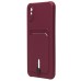 Чехол-накладка для Xiaomi Redmi 9A (бордовый) - SC304 с картхолдером