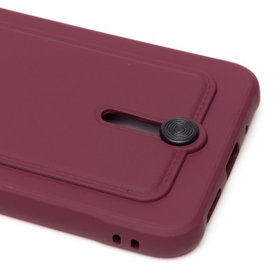 Чехол-накладка для Xiaomi Redmi 9A (бордовый) - SC304 с картхолдером