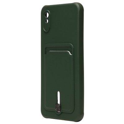 Чехол-накладка для Xiaomi Redmi 9i (темно-зеленый) - SC304 с картхолдером