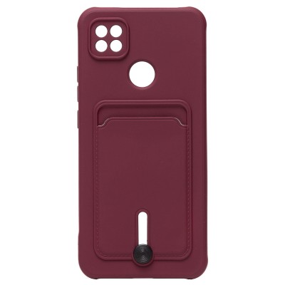 Чехол-накладка для Xiaomi Redmi 9C (бордовый) - SC304 с картхолдером