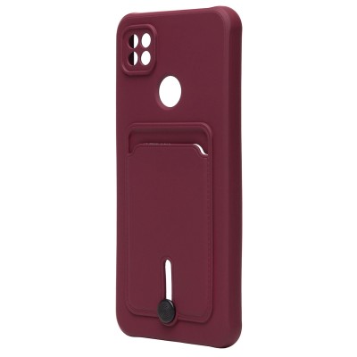 Чехол-накладка для Xiaomi Redmi 9C (бордовый) - SC304 с картхолдером
