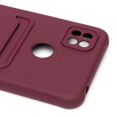 Чехол-накладка для Xiaomi Redmi 9C (бордовый) - SC304 с картхолдером