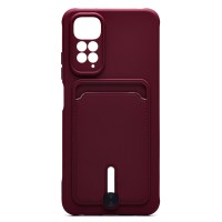 Чехол-накладка для Xiaomi Redmi Note 11S 4G (бордовый) - SC304 с картхолдером