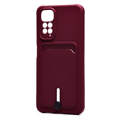 Чехол-накладка для Xiaomi Redmi Note 11S 4G (бордовый) - SC304 с картхолдером