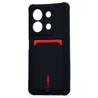 Чехол-накладка для Xiaomi Redmi Note 13 5G Global (черный) - SC304 с картхолдером
