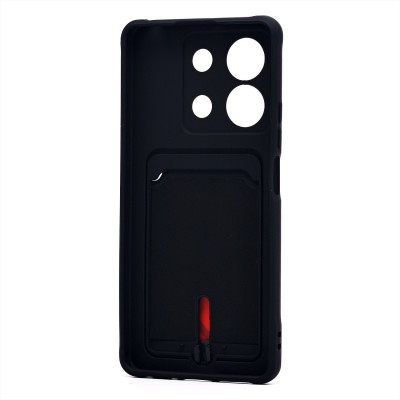 Чехол-накладка для Xiaomi Redmi Note 13 5G Global (черный) - SC304 с картхолдером