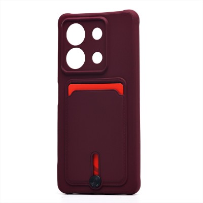 Чехол-накладка для Xiaomi Redmi Note 13 5G Global (бордовый) - SC304 с картхолдером