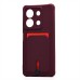Чехол-накладка для Xiaomi Redmi Note 13 5G Global (бордовый) - SC304 с картхолдером