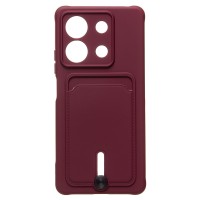 Чехол-накладка для Xiaomi Redmi Note 13 5G Global (бордовый) - SC304 с картхолдером