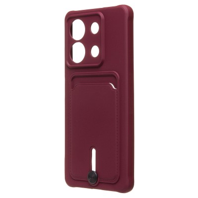 Чехол-накладка для Xiaomi Redmi Note 13 5G Global (бордовый) - SC304 с картхолдером