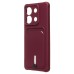 Чехол-накладка для Xiaomi Redmi Note 13 5G Global (бордовый) - SC304 с картхолдером