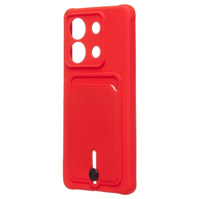 Чехол-накладка для Xiaomi Redmi Note 13 5G Global (красный) - SC304 с картхолдером